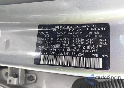 2024 Hyundai Tucson Hybrid Sel Convenience from USA, damaged, VIN KM8JCCD18RU158264